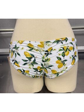 Victoria's Secret S Lemon Print White Scrunch Butt Bikini bottoms Hipster NWT